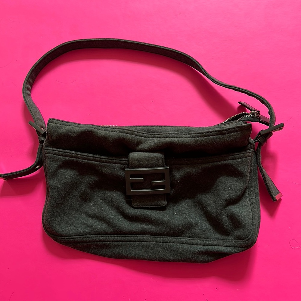 FENDI VINTAGE GREY HEATHER MAMA BAGUETTE